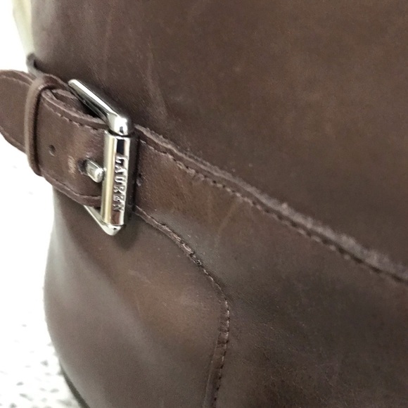 Ralph Lauren Madisen Monogram Leather Riding Boot - Picture 6 of 16